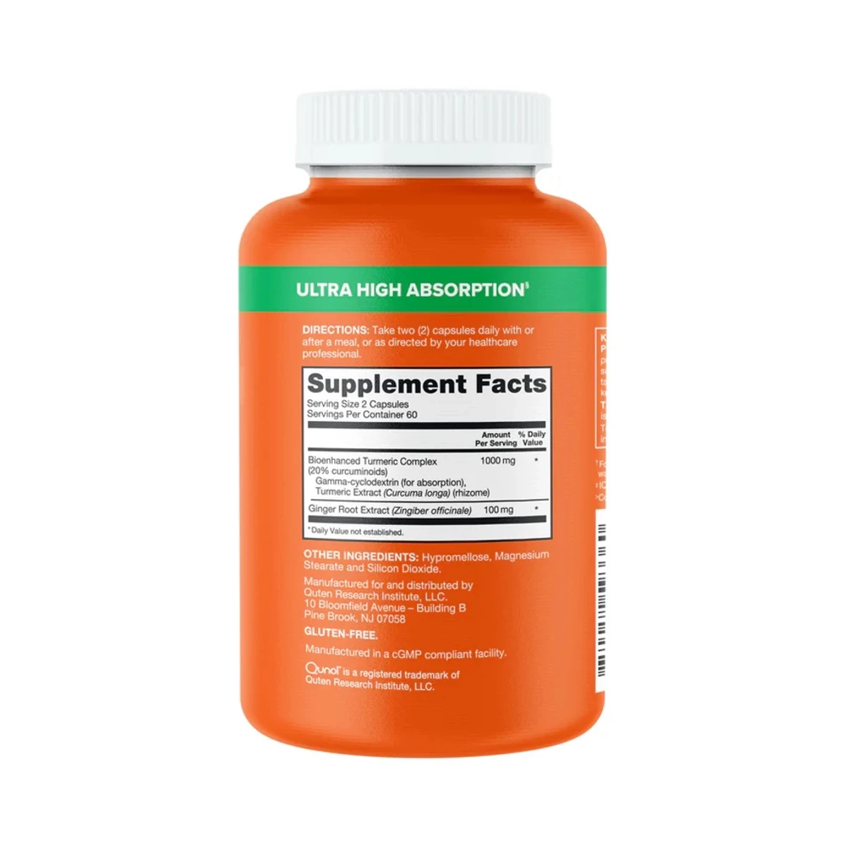 Qunol Turmeric 1000mg + Ginger 11000mg Capsules ingredients