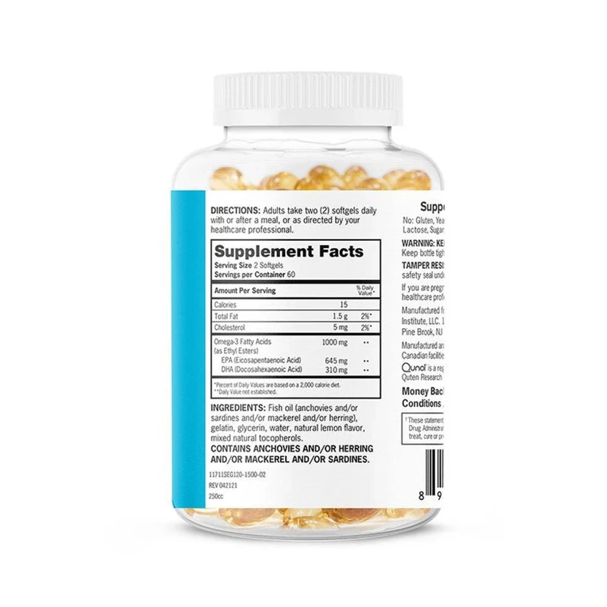 Qunol Ultra Omega-3 Fish Oil Mini Lemon Flavored 1000 mg Softgels ingredients