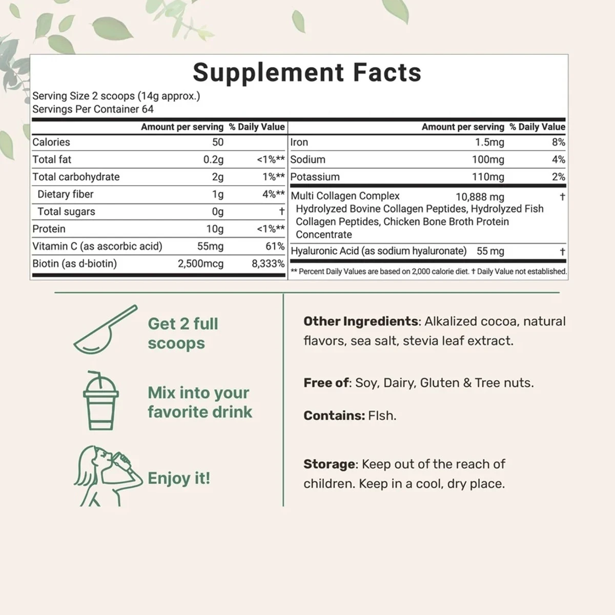 Micro Ingredients Multi Collagen Peptides Unflavoured 6 oz (227g) ingredients