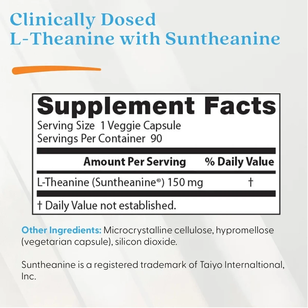 Doctor's Best L-Theanine Tension & Stress Support 150mg 90 Veggie Caps ingredients