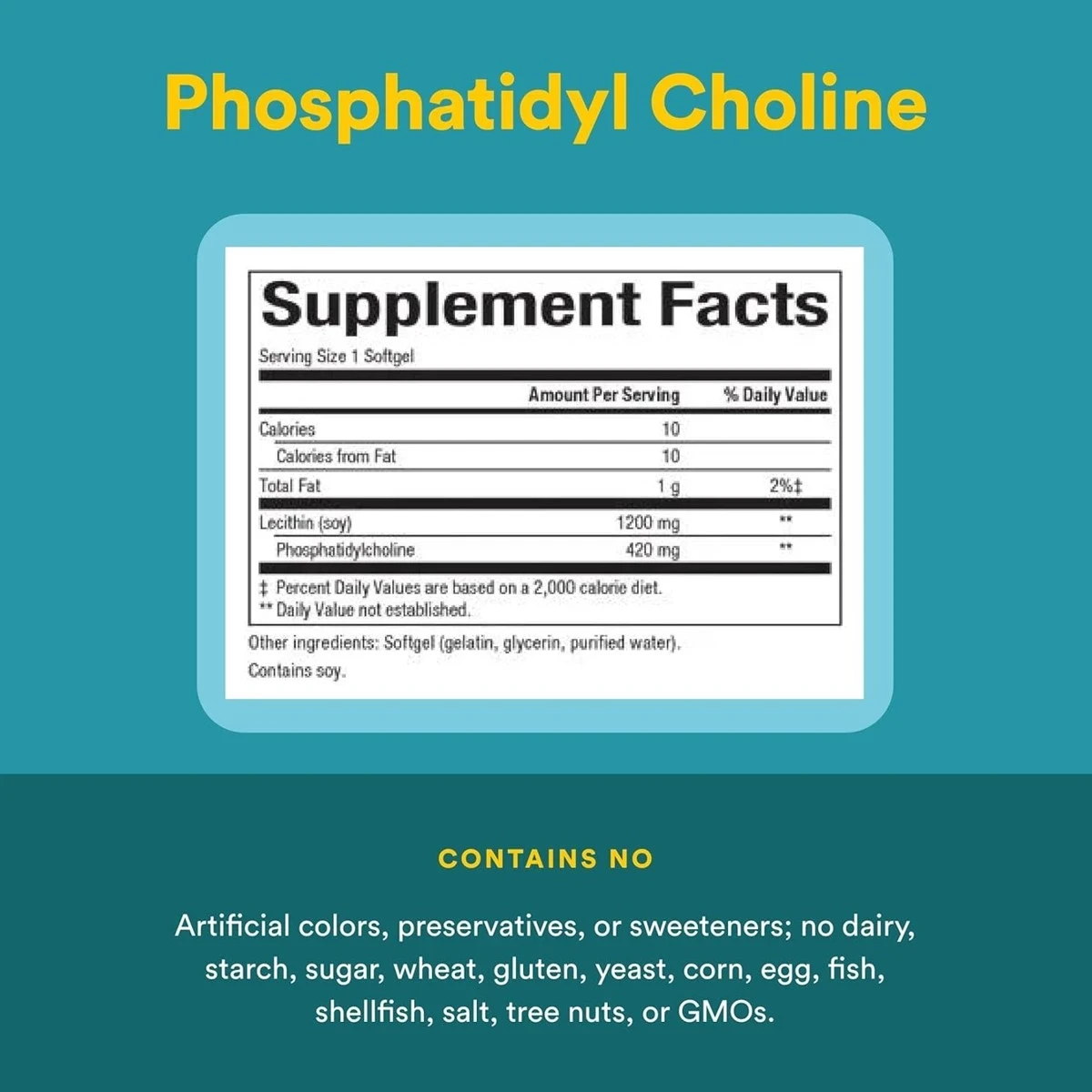 Natural Factors Phosphatidylcholine (PC) 420mg 90 Softgels ingredients