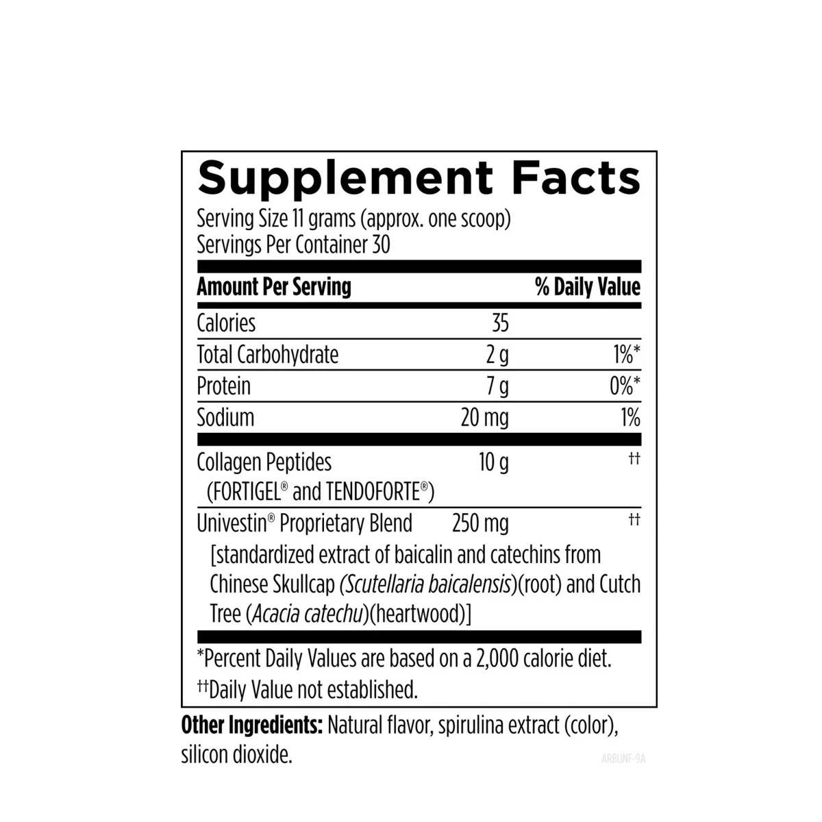 Arthroben Designs For Health 11.6oz 0.7lb 330g Powder ingredients