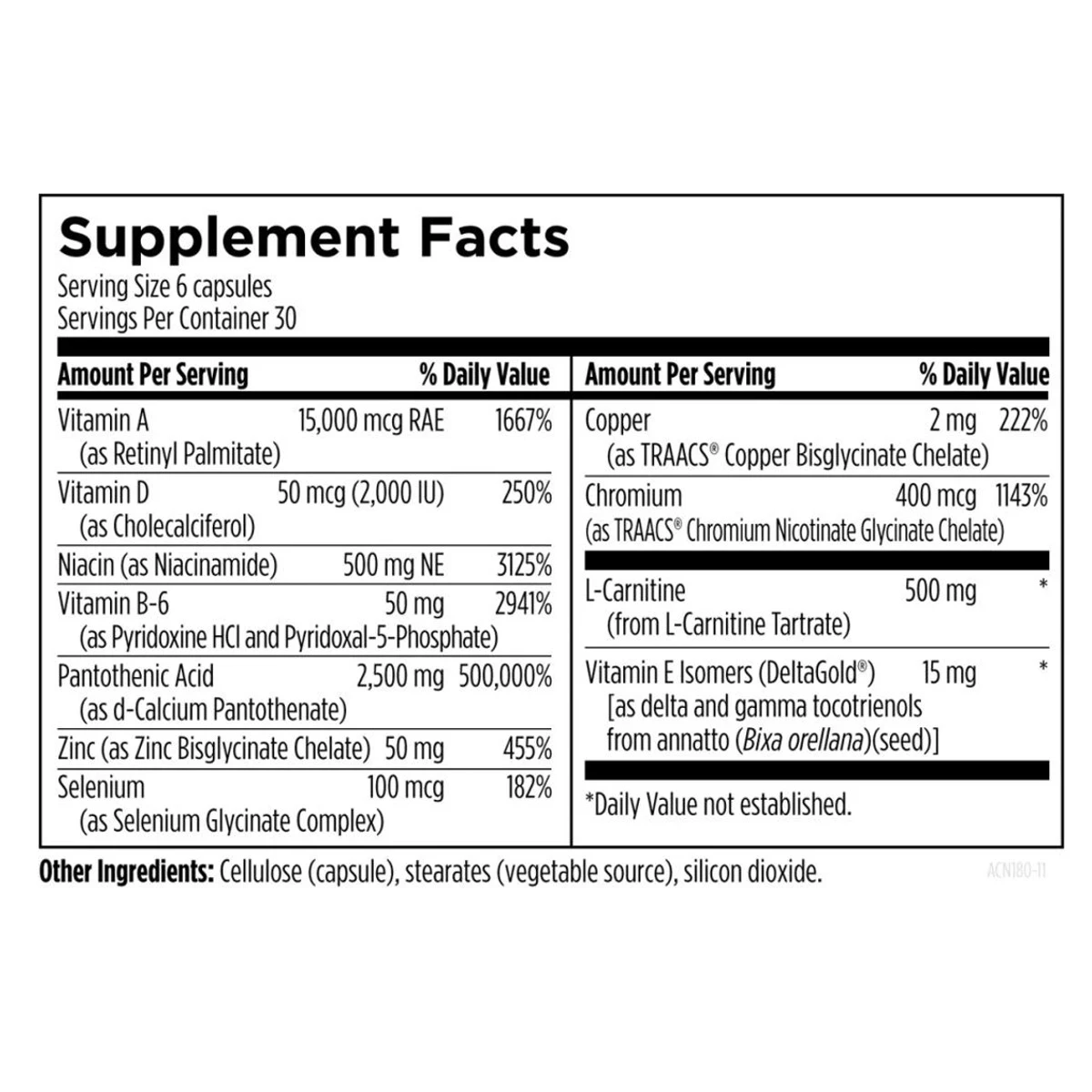 Acnutrol Designs For Health Clear Skin Support 180 Capsules thumbnail 4