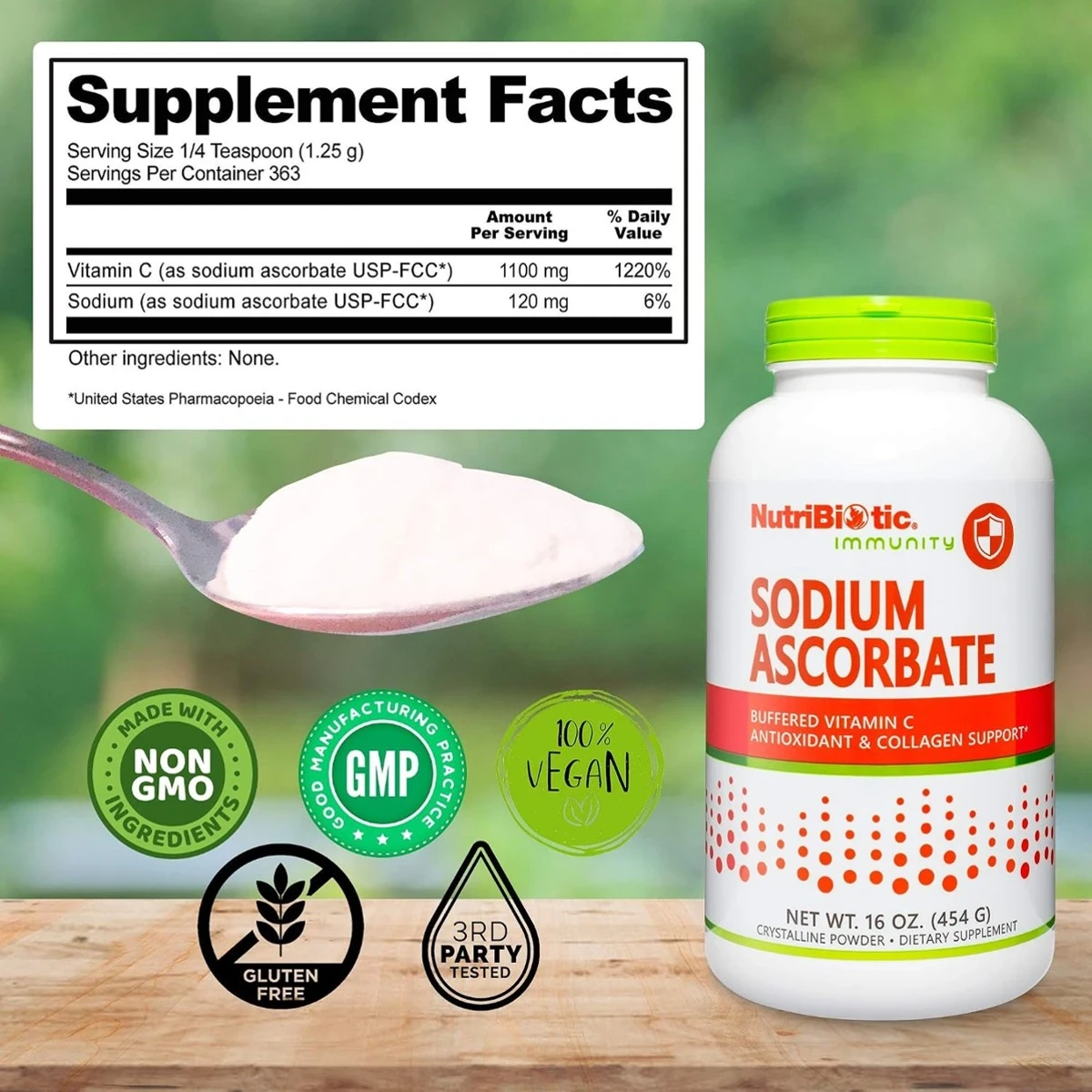 NutriBiotic Immunity Sodium Ascorbate Crystalline Powder 8 oz (227g) thumbnail 6