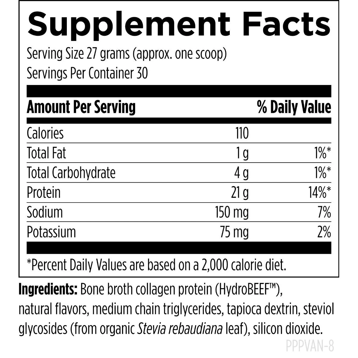 Designs For Health Bone Broth Protein Vanilla 28.6oz (1.8ibs) 810g Powder thumbnail 3
