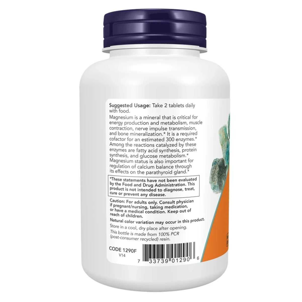 NOW Foods Magnesium Citrate 200mg Nervous System Support 250 Tablets thumbnail 3