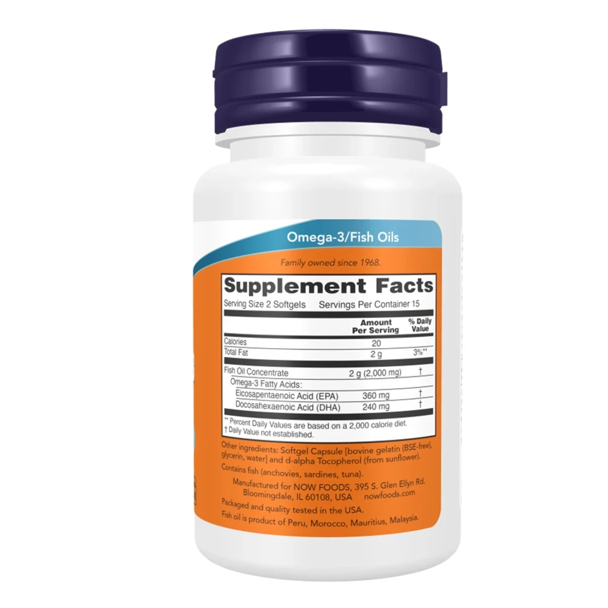 NOW Foods Molecularly Distilled Omega-3 Fish Oil 100mg Cardiovascular Support 100 Softgels thumbnail 4