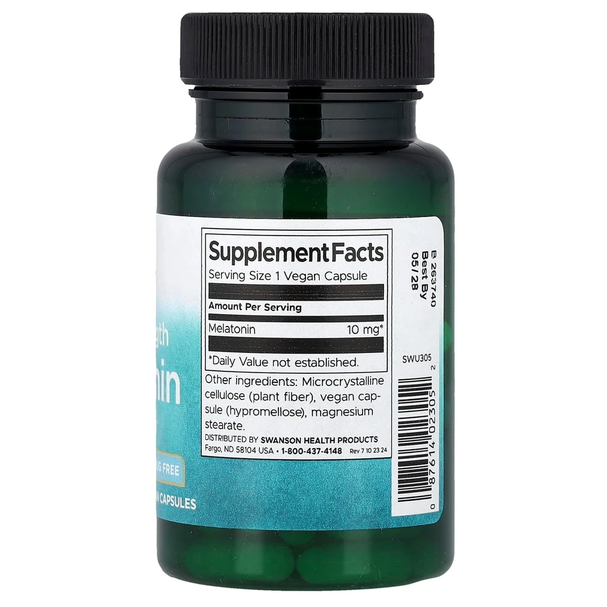 Swanson Melatonin Triple Strength 10mg Per Capsule 60 Capsules thumbnail 5