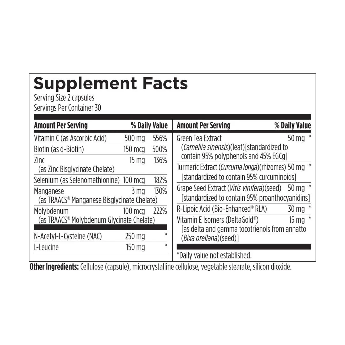 Detox Antiox Designs For Health 60 Capsules ingredients
