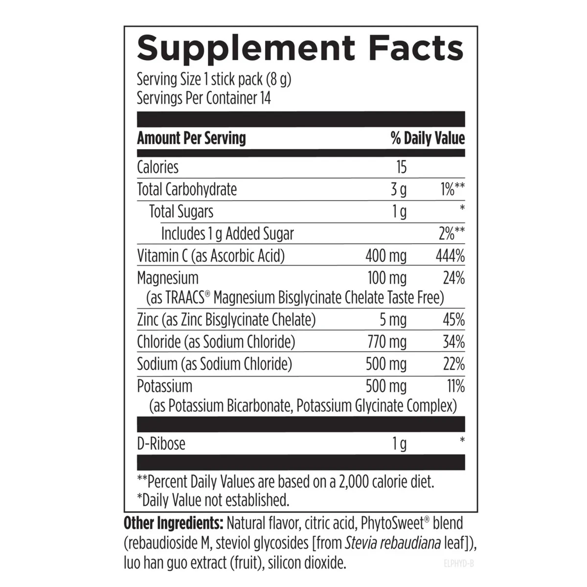 ElectroPure Hydration Designs For Health Clementine Flavor 3.95 oz 112g 500mg Stick Packs thumbnail 4
