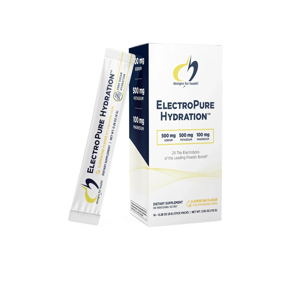 ElectroPure Hydration Designs For Health Clementine Flavor 3.95 oz 112g 500mg Stick Packs thumbnail 3
