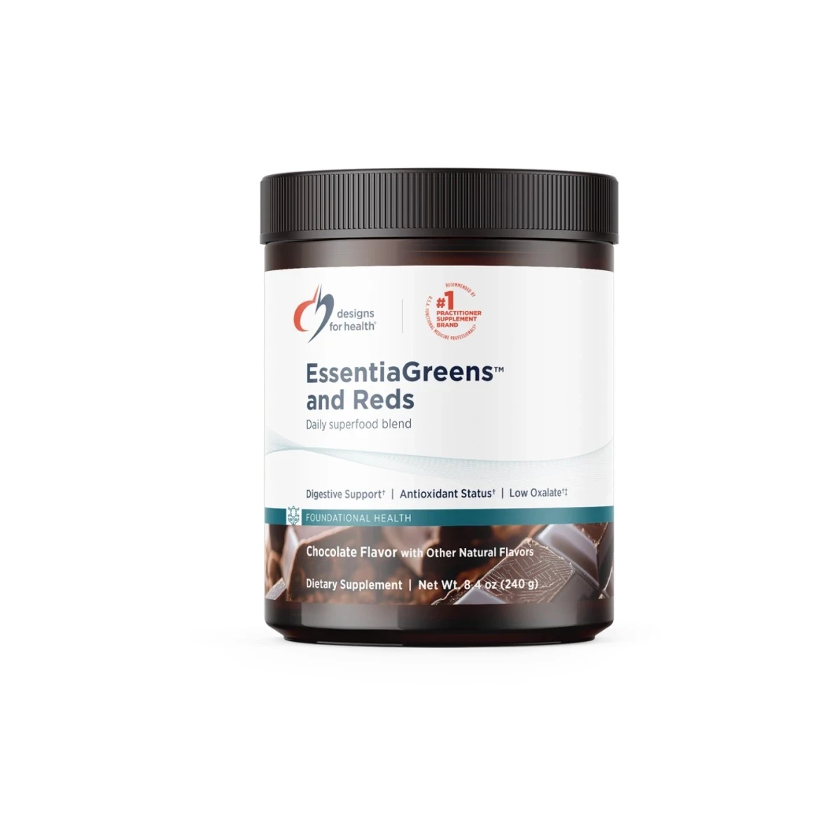 Designs For Health Essentiagreens And Reds Chocolate 8.4 Oz 240g powder thumbnail 3