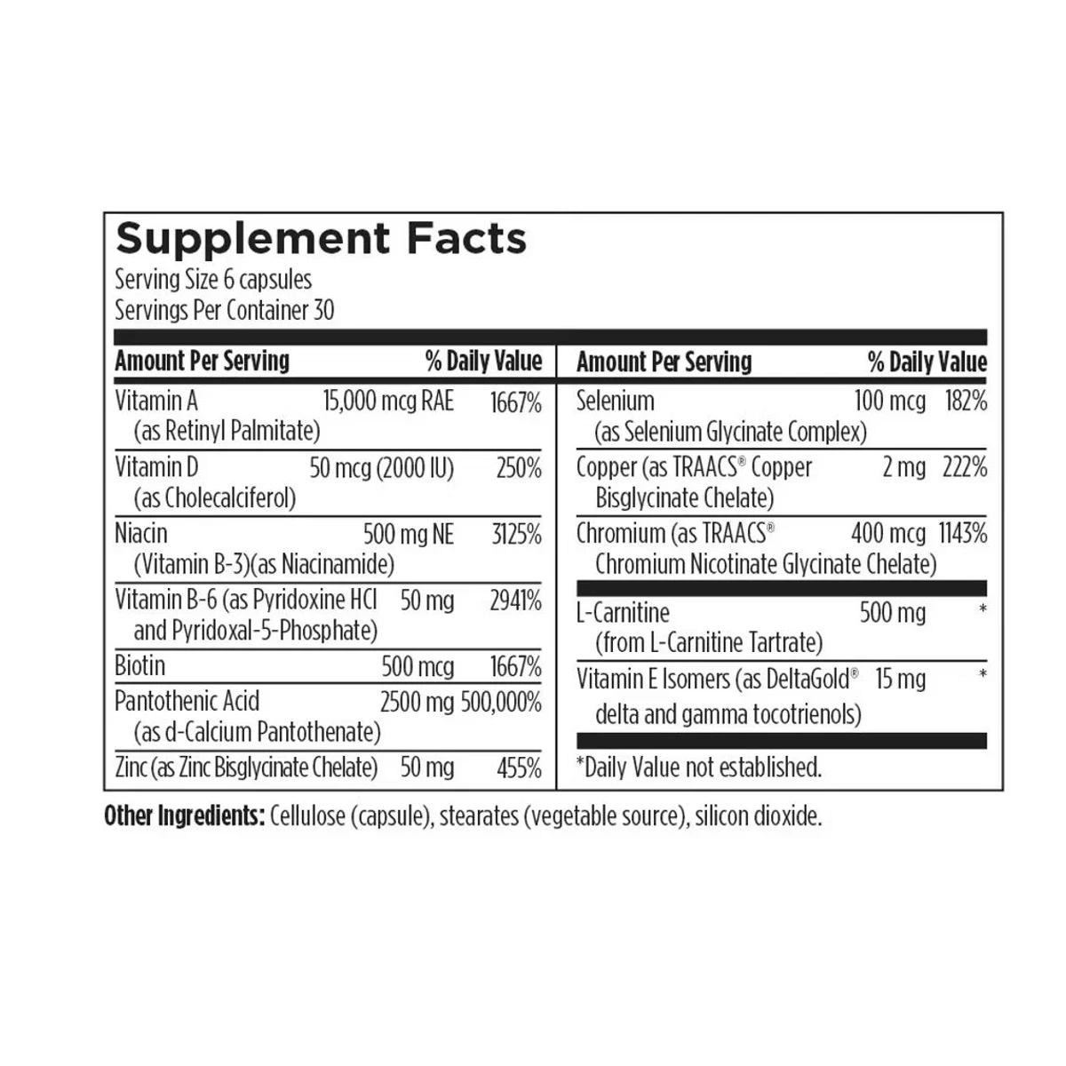 Clear the Chaos Designs For Health 180 capsules ingredients