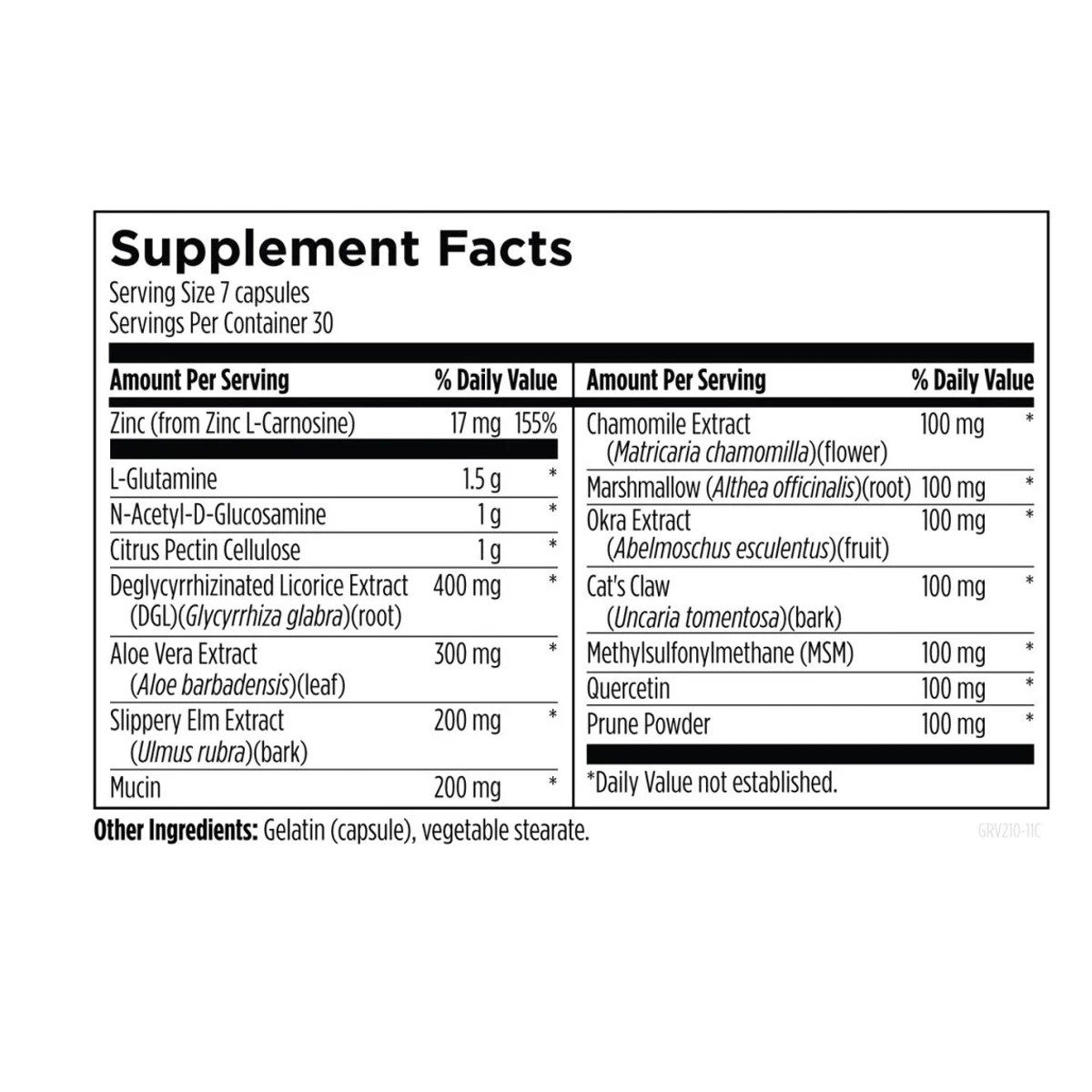 GI Revive Designs For Health 210 Capsules ingredients