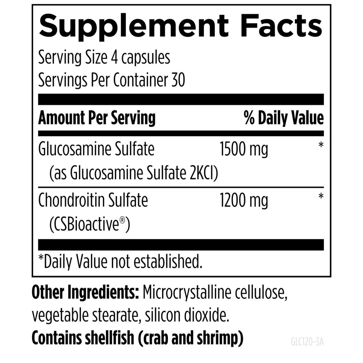Glucosamine Chondroitin Designs For Health 120 capsules ingredients