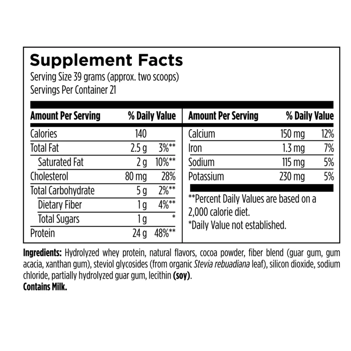 Hydrolyzed ISO-Whey Designs For Health Chocolate t. 28.9 oz (1.81 Ibs) 819g Powder thumbnail 3