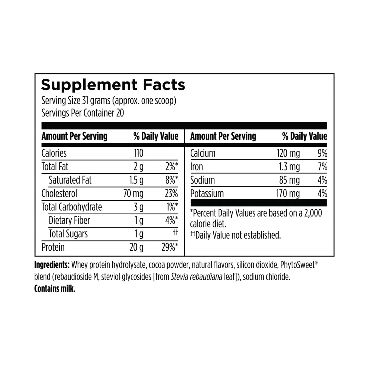 Hydrolyzed Whey Designs For Health Chocolate 21.9 oz (1.4 Ibs) 620g Powder thumbnail 3