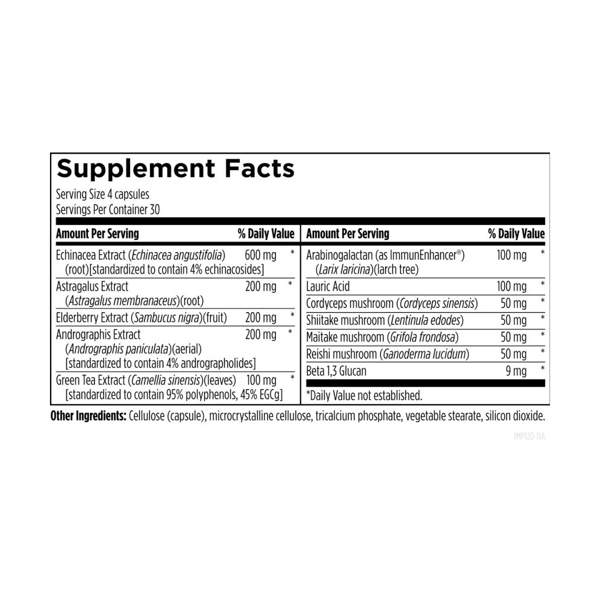 Immunitone Plus Designs For Health 120 capsules ingredients