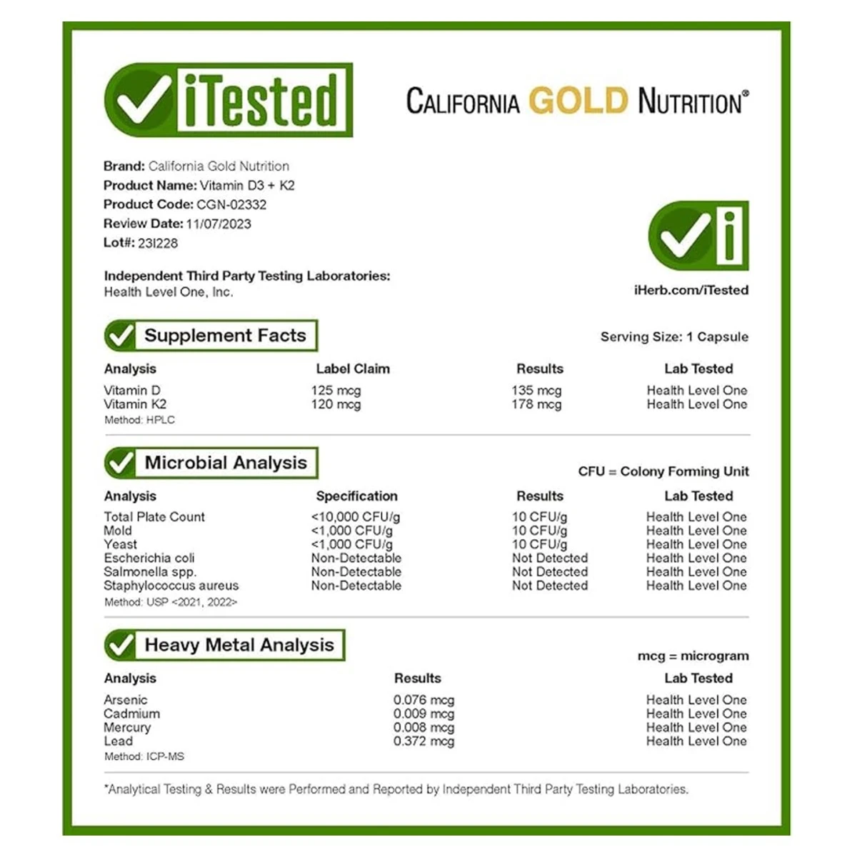 California Gold Nutrition Simply One Vitamin D3 1250mcg (50000 Iu) 50 Capsules ingredients