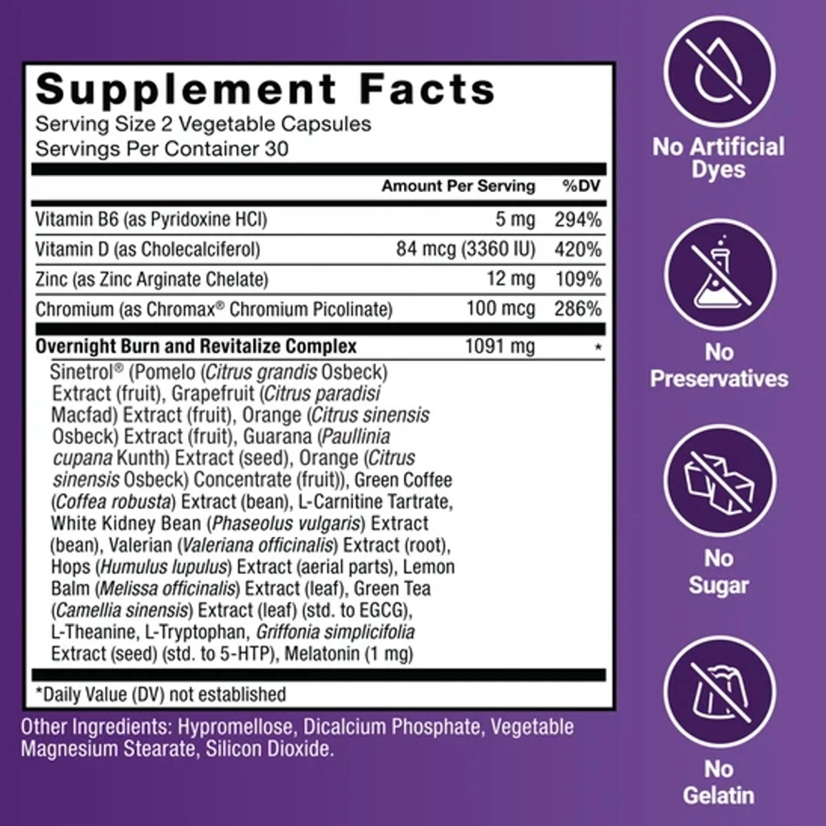 Force Factor LeanFire PM Night-time Fat Burner 60 Vegetable Capsules thumbnail 5