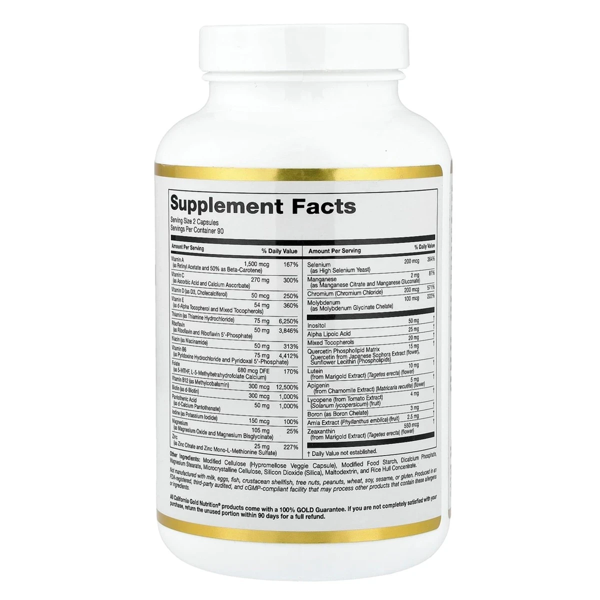 California Gold Nutrition Multivitamin and Mineral Two-A-Day 180 Veggie Capsules thumbnail 5