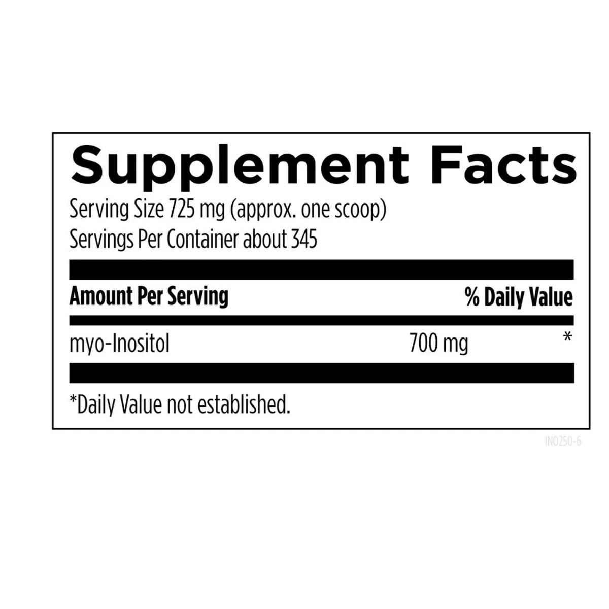 Inositol Designs For Health (8.8 oz) 250g powder ingredients