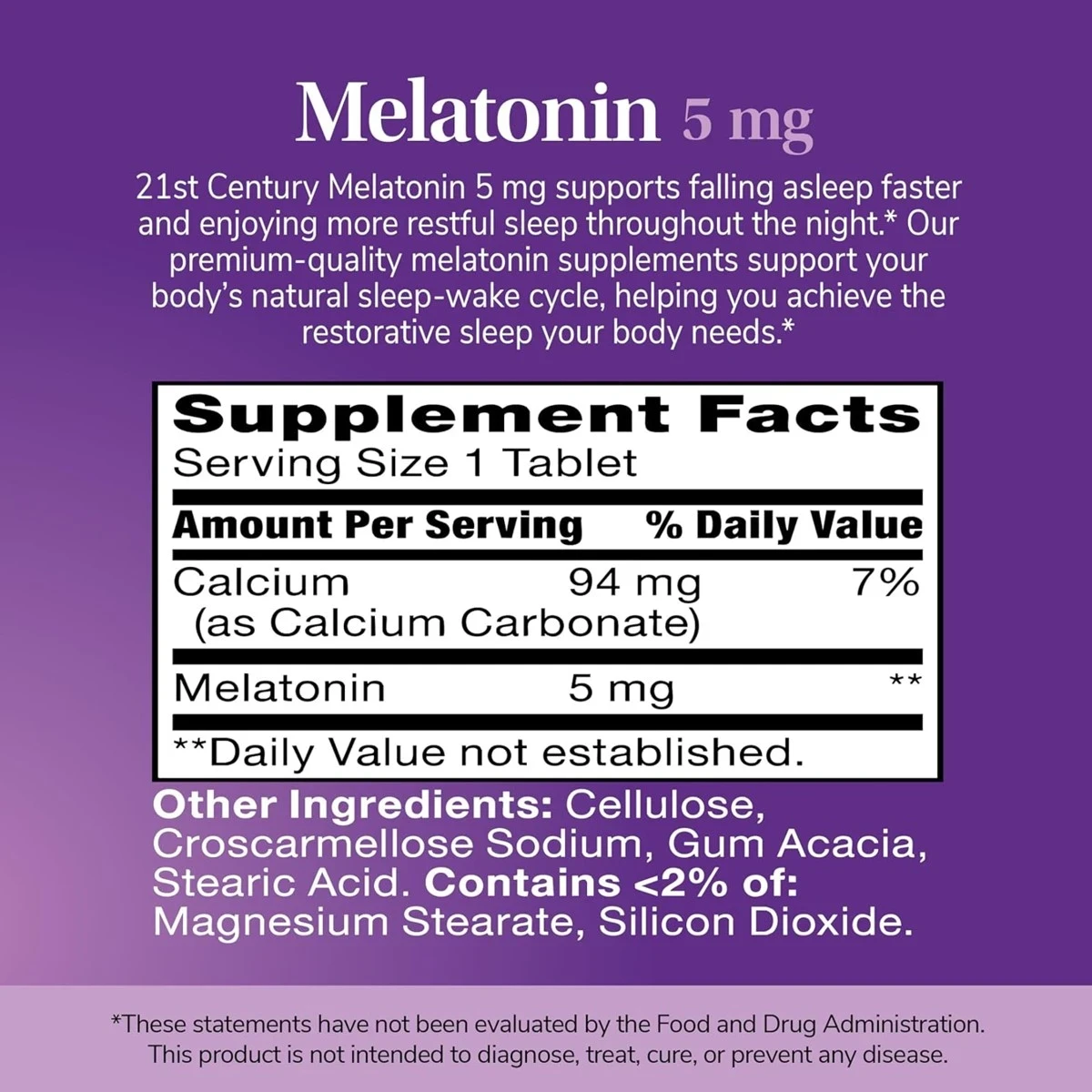 21st Century Melatonin 5mg Sleep Support 120 Tablets thumbnail 5
