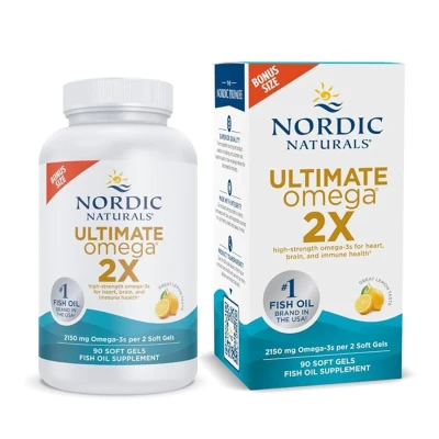 Nordic Naturals Ultimate Omega 2X Fish Oil Softgels – Fresh Lemon Taste, High-Strength Omega-3 EPA & DHA