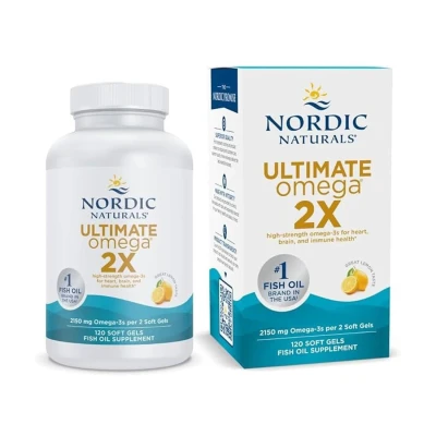 Nordic Naturals Ultimate Omega 2X Fish Oil Softgels – Fresh Lemon Taste, High-Strength Omega-3 EPA & DHA