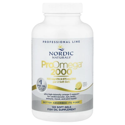 Nordic Naturals Pro Omega 2000 Lemon 120 Softgels (1075 Mg per Soft Gel)