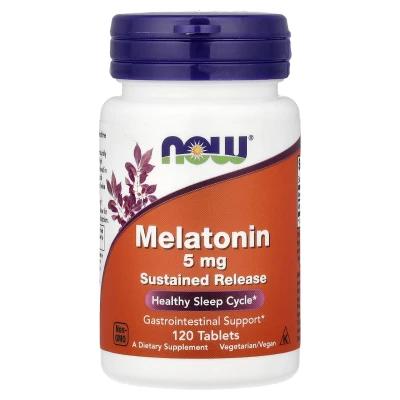 NOW Foods - Melatonin 5mg healthy Sleep Cycle Dietary Supplement 120 Tablets