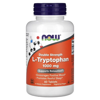 NOW Foods Double Strength L-Tryptophan 1000mg 60 Tablets