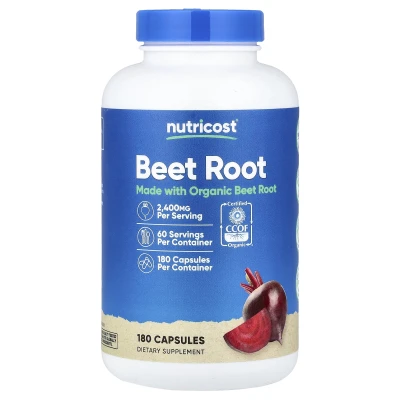 Nutricost Beetroot Made With Organic Beet Root Dietary Supplement 180 Capsules
