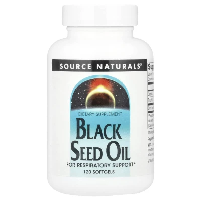 Source Naturals Dietary Supplement Black Seed Oil For Respiratory 120 Softgels