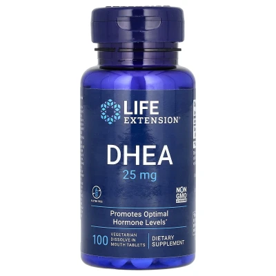Life Extension DHEA 25mg Promotes Optimal Hormone Levels 100 Vegetarian Tablets