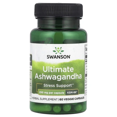 Swanson Ultimate Ashwagandha Stress Support 250mg 60 Veggie Capsules