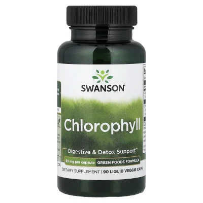 Swanson Chlorophyll Digestive Dietary Supplement 90 Liquid Veggie Caps
