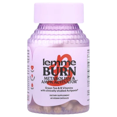 Lemme Burn Metabolism & AMPK Activator Green Tea & B Vitamins 60 Vegan Capsules