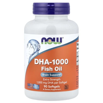 NOW Foods DHA-1000 Fish Oil Brain Support 90 SoftGels Dietary Supplements