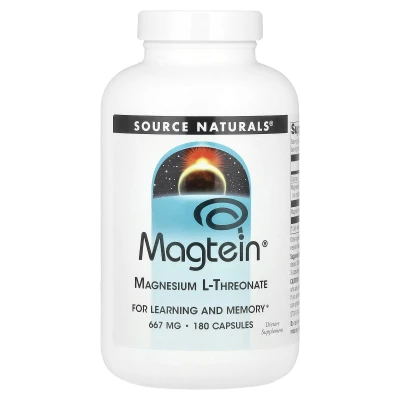 Source Naturals Magtein Magnesium L-Threonate 667mg Dietary Supplement 180 Capsules