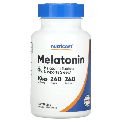 Nutricost Supports Sleep Melatonin 10mg 240 Tablets Dietary Supplement