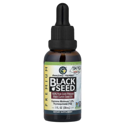 Amazing Herbs Premium Black Seed 100% Pure Cold-Pressed Black Cumin Seed Oil 30ml (1 fl oz)