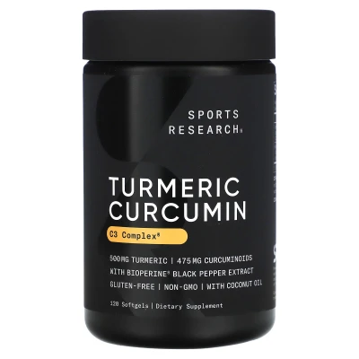 Sports Research Turmeric Curcumin C3 Complex 500mg Dietary Supplements 120 Softgels