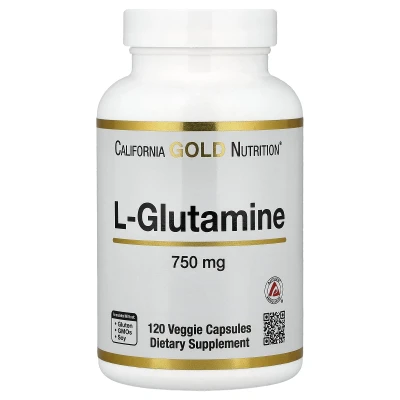 California Gold Nutrition L-Glutamine 750mg Dietary Supplement 120 Veg Capsules