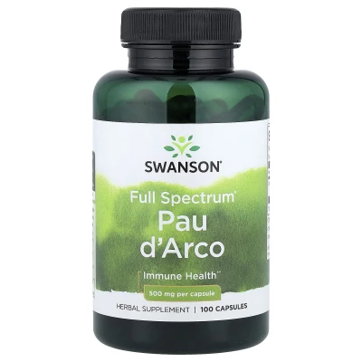 Swanson Full Spectrum Paud'Arco 500mg 100 Herbal Supplement 100 Capsules