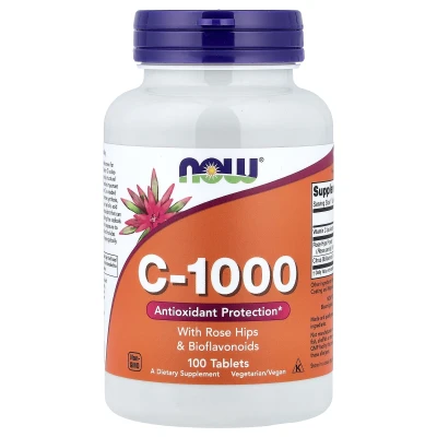 NOW Foods C-1000 with Rosehips & Bioflavonoids 100 Tablets
