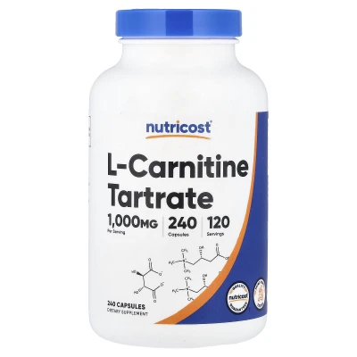 Nutricost L-Carnitine Tartrate 1000mg Dietary Supplement 240 Capsules
