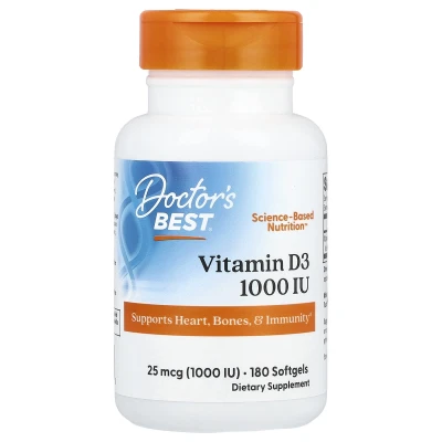 Doctor's Best - Vitamin D3 25mcg (1000 IU) 180 Softgels
