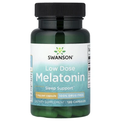 Swanson Low Dose Melatonin Sleep Support 1mg Dietary Supplement 120 Capsules