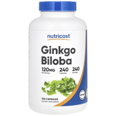 Nutricost Ginkgo Biloba 120mg Per Serving Dietary Supplement 240 Capsules